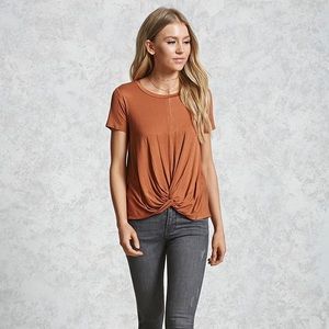 Worn Once Forever 21 Camel Knot Front Tee